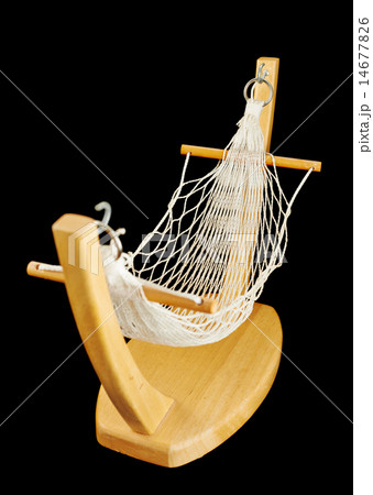 Hammock made of net and wood isolated 14677826