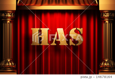 has golden word on red curtain has golden word on red curtain 14678164