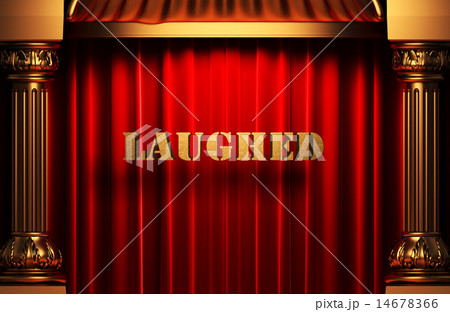 laughed golden word on red curtain laughed golden word on red curtain 14678366