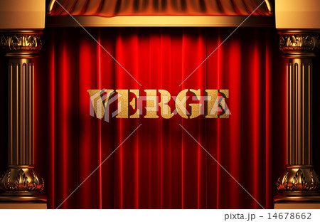 verge golden word on red curtain 14678662