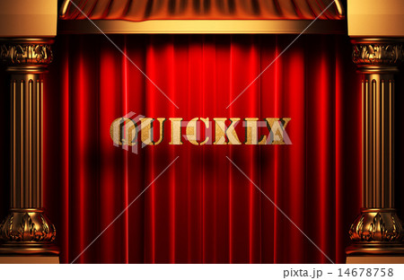 quickly golden word on red curtain quickly golden word on red curtain 14678758