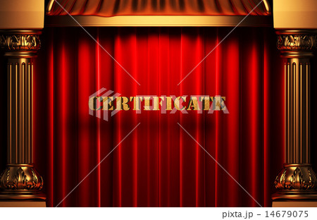 certificate golden word on red curtain certificate golden word on red curtain 14679075