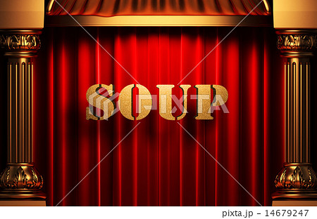 soup golden word on red curtain soup golden word on red curtain 14679247