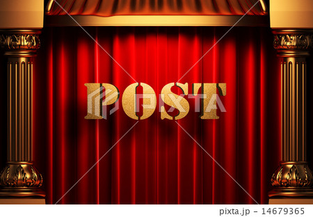 post golden word on red curtain post golden word on red curtain 14679365