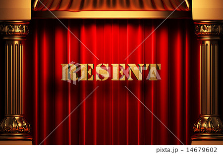resent golden word on red curtain resent golden word on red curtain 14679602