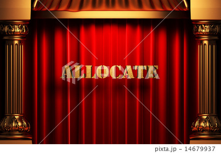 allocate golden word on red curtain 14679937