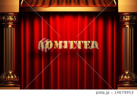 admitted golden word on red curtain admitted golden word on red curtain 14679953