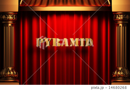 pyramid golden word on red curtain pyramid golden word on red curtain 14680268