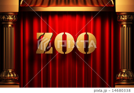 zoo golden word on red curtain zoo golden word on red curtain 14680338