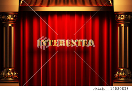 interested golden word on red curtain interested golden word on red curtain 14680833