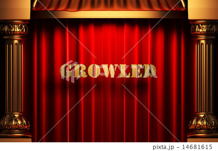 growled golden word on red curtain growled golden word on red curtain 14681615