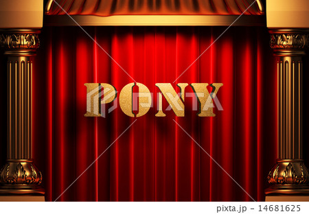pony golden word on red curtain 14681625
