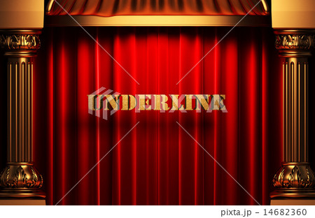 underline golden word on red curtain underline golden word on red curtain 14682360