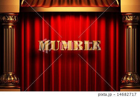 mumble golden word on red curtain mumble golden word on red curtain 14682717