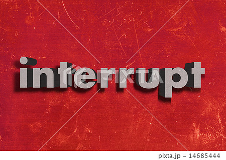 interrupt word on red wall 14685444