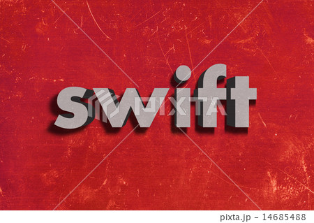 swift word on red wall 14685488