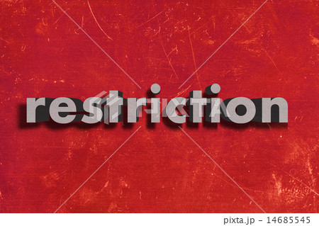 restriction word on red wall 14685545