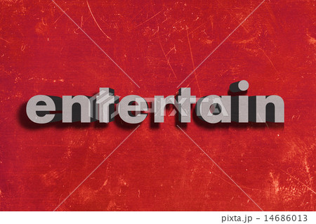 entertain word on red wall 14686013