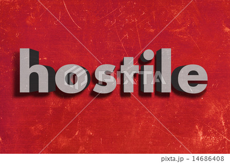 hostile word on red wall 14686408