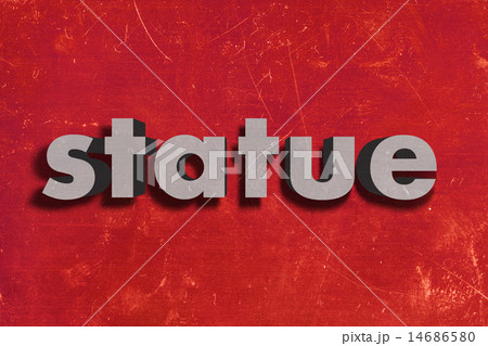 statue word on red wall 14686580