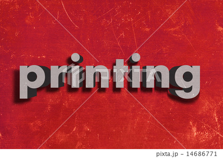 printing word on red wall 14686771