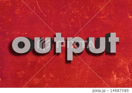 output word on red wallのイラスト素材 14687580 pixta