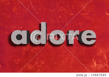 adore word on red wall 14687689
