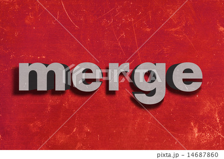 merge word on red wall 14687860