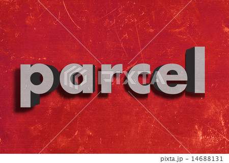 parcel word on red wall 14688131