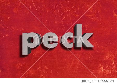 peck word on red wall 14688174