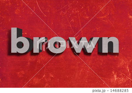 brown word on red wall 14688285