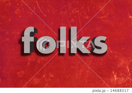 folks word on red wall 14688317