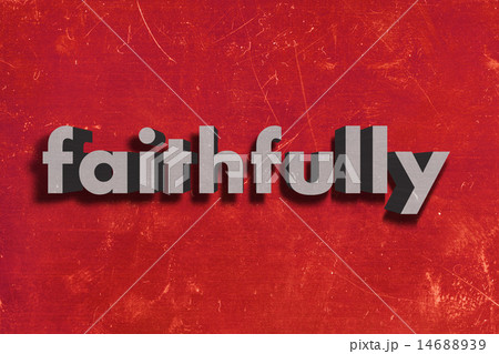 faithfully word on red wall 14688939
