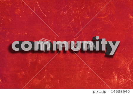 community word on red wall 14688940