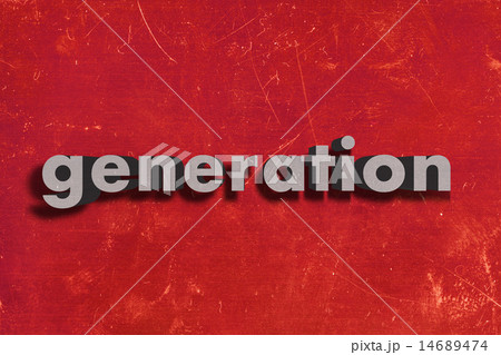 generation word on red wall 14689474
