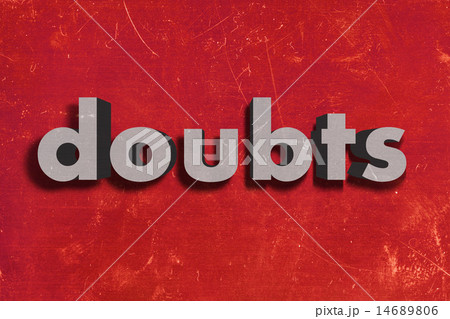 doubts word on red wall 14689806