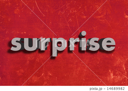 surprise word on red wall 14689982