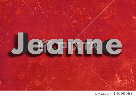 Jeanne word on red wall 14690068