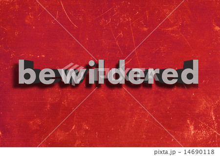 bewildered word on red wall 14690118