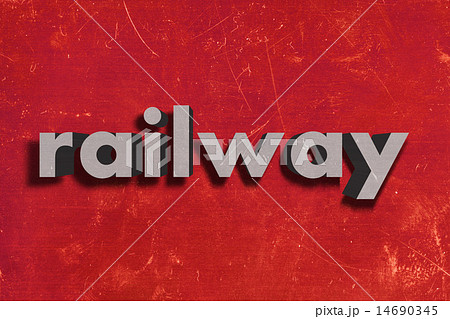 railway word on red wall railway word on red wall 14690345