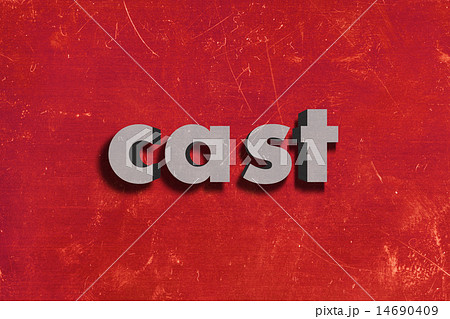 cast word on red wall 14690409