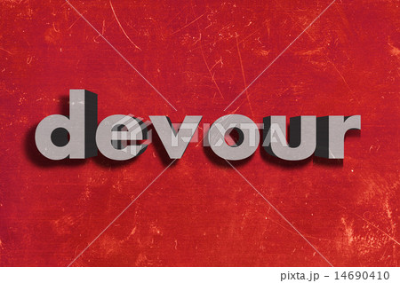 devour word on red wall 14690410