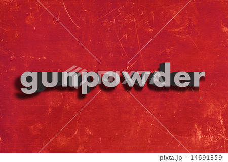 gunpowder word on red wall 14691359