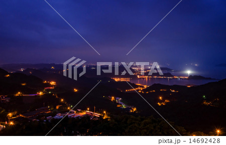 Night scene town scenery in Jiufen,Taiwan. 14692428