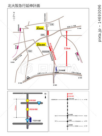 北大阪急行線の延伸計画図 14693096
