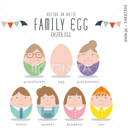 Cute Family Characters Of Easter Eggs. 14697305