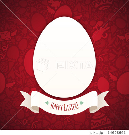 Red Happy Easter Poster With Egg 14698661