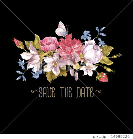 Vintage Greeting Card, Watercolor Illustration. 14699220