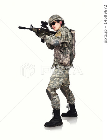American soldier with rifle 14699672