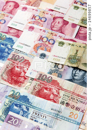 China,Macao and hong kong money bills background 14699857